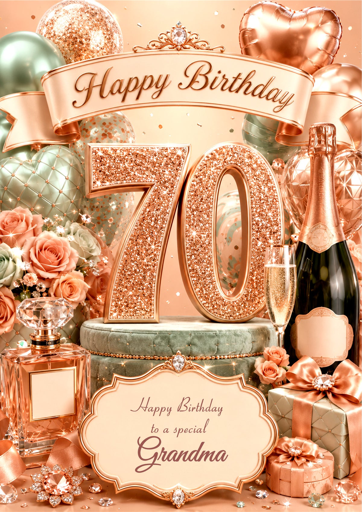 70th Birthday Card Daughter Granddaughter Niece Personalised A5 Size E985-3