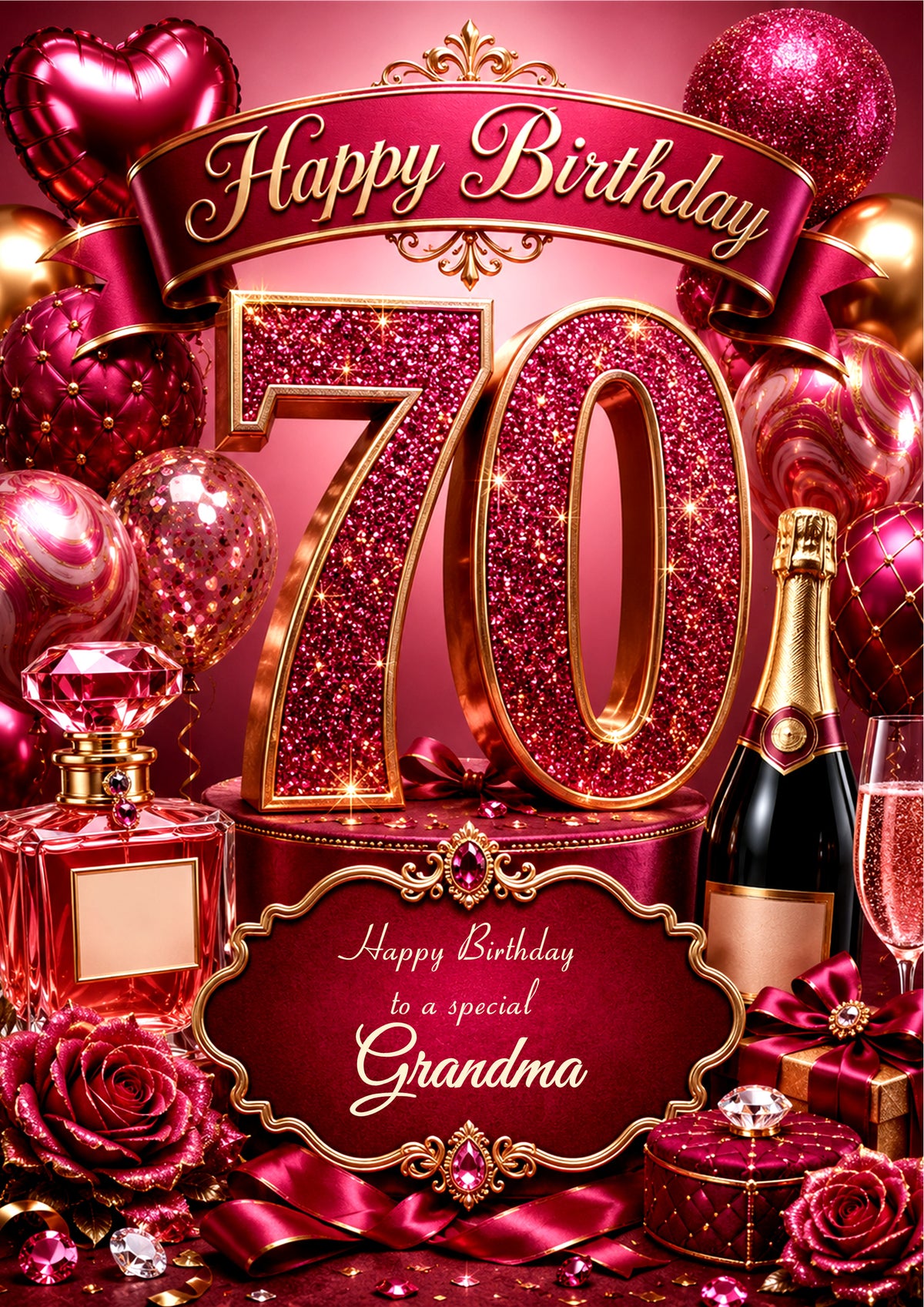 70th Birthday Card Daughter Granddaughter Niece Personalised A5 Size E985-5