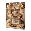 Personalised 15th Birthday Card - Gold Ballerina and Flowers