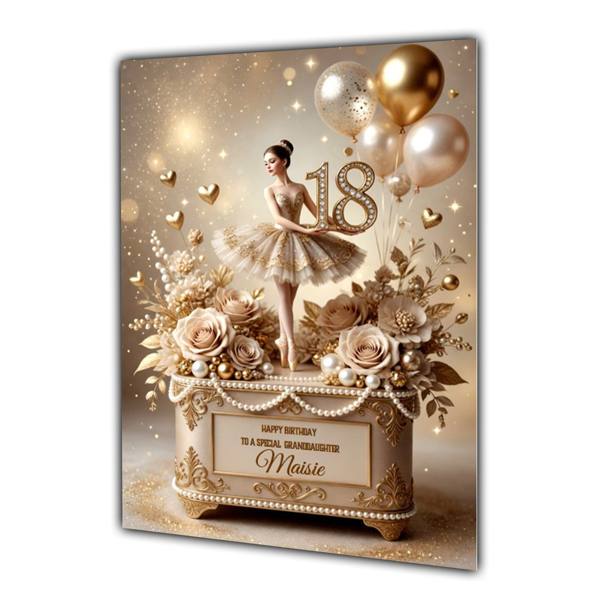 18th Birthday Card Girl Ballet Daughter Granddaughter Personalised A5 Size