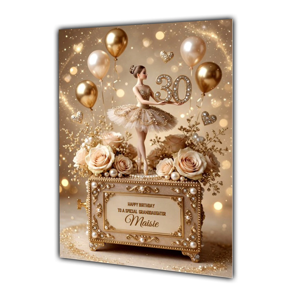 30th Birthday Card Girl Ballet Daughter Granddaughter Personalised A5 Size