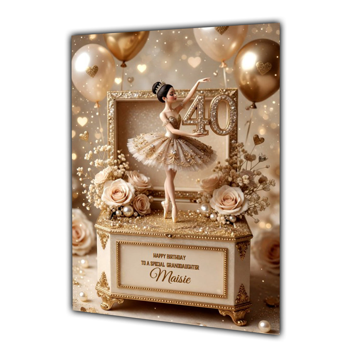 40th Birthday Card Girl Ballet Daughter Granddaughter Personalised A5 Size