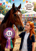 Birthday Card Girl Her Horse Granddaughter Daughter Niece Large A5 Size