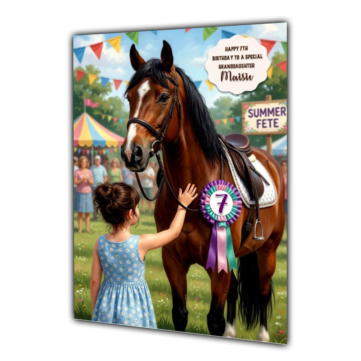 Birthday Card Girl Her Horse Granddaughter Daughter Niece Large A5 Size