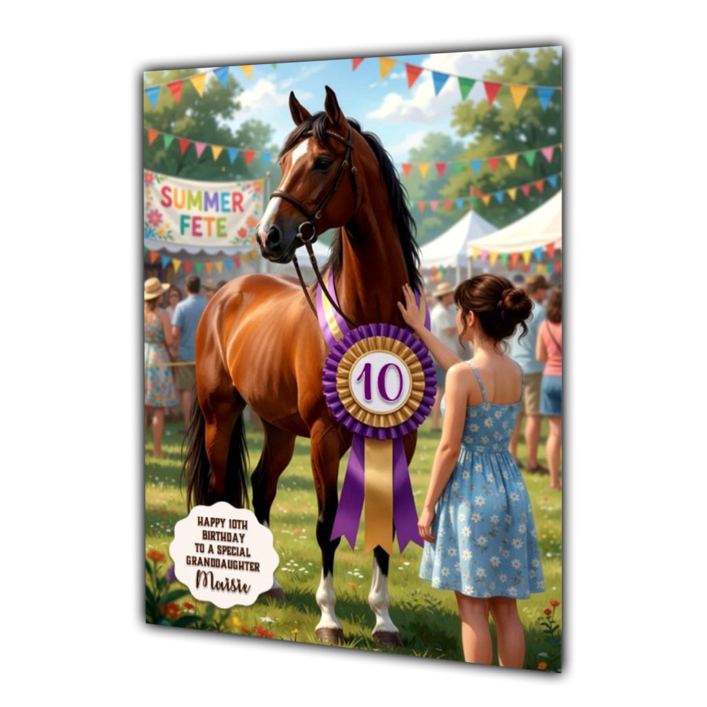 Birthday Card Girl Her Horse Granddaughter Daughter Niece Large A5 Size