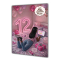 12th Birthday Card Granddaughter Daughter Black Girl Personalised A5 Size