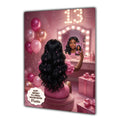 13th Birthday Card Granddaughter Daughter Black Girl Personalised A5 Size