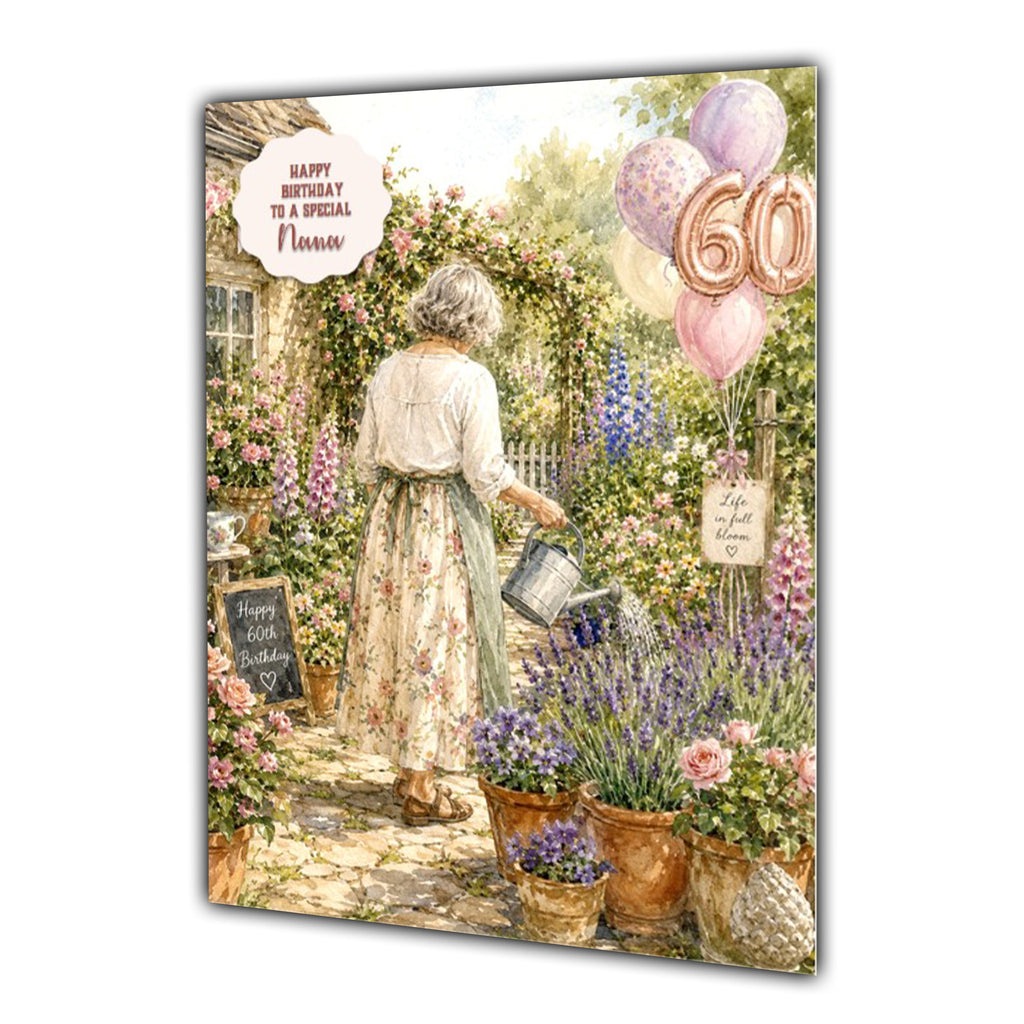 60th Birthday Card Women Mum Nana Auntie Sister Gardening Wife A5 Size