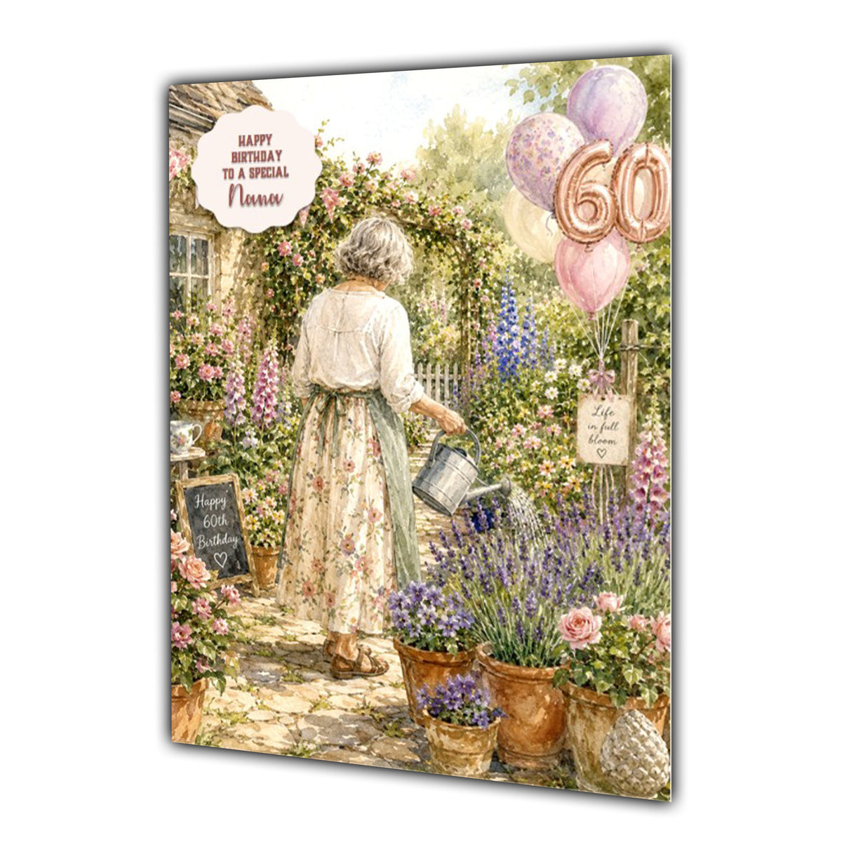 60th Birthday Card Women Mum Nana Auntie Sister Gardening Wife A5 Size