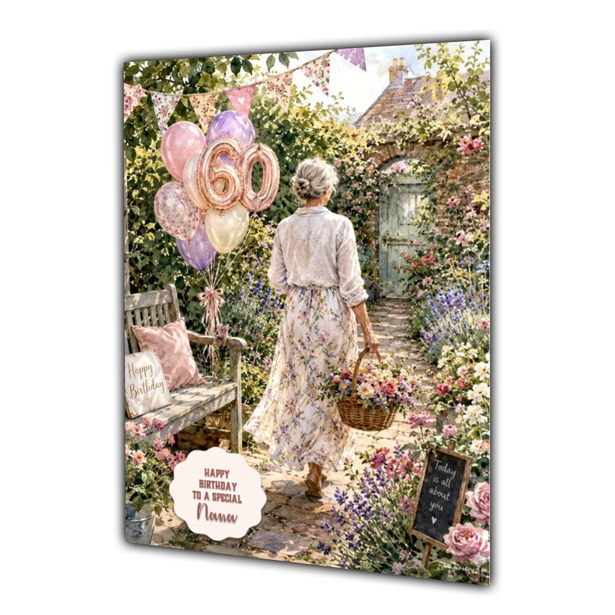 60th Birthday Card Women Mum Nana Auntie Sister Gardening Wife A5 Size