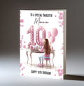 Personalised 10th Birthday Card for Girls - Dressing Table, Design 1