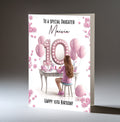 Personalised 10th Birthday Card for Girls - Dressing Table, Design 5
