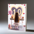Personalised 10th Birthday Card for Girls - Dressing Table, Design 8