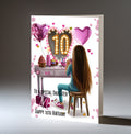 Personalised 10th Birthday Card for Girls - Dressing Table, Design 9