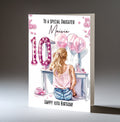 Personalised 10th Birthday Card for Girls - Dressing Table, Design 17