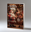 Personalised Christmas Card For Grandson, Son, Nephew, Brother, Friend, Santa and Rudolph Playing Darts
