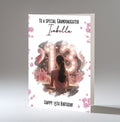 13th Birthday Card For Girls Daughter, Granddaughter, Sister, Niece Any, Name & Relative, Brown Hair