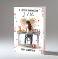 Personalised 14th Birthday Card for Girls - Dressing Table, Design 10