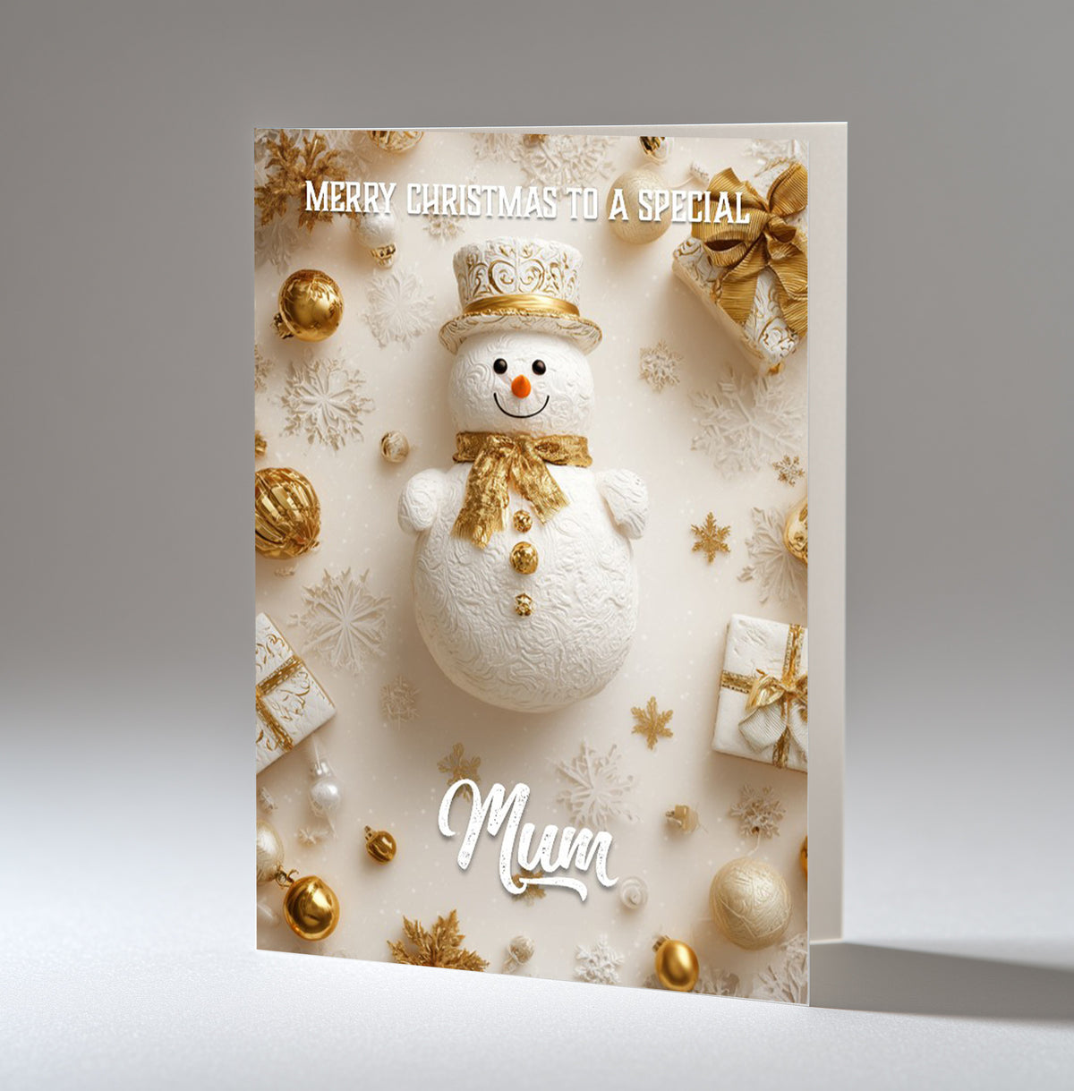 Personalised Christmas Card For Grandson, Granddaughter, Son, Daughter, Nephew, Niece, Brother, Friend, Dad, Mum, Cute Snowman