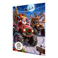 Personalised Christmas Card - Santa and Reindeer Driving Monster Trucks