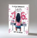 Personalised 16th Birthday Card for Girls - Dressing Table, Design 22