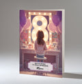 8th Birthday Card Girl, Granddaughter, Daughter, Niece, Brown Hair A5 Size