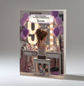 9th Birthday Card For Girls, Daughter, Granddaughter, Niece, Brown Hair, A5 Size,