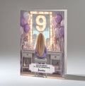 9th Birthday Card For Girls, Granddaughter, Niece, Daughter, Friend, Teenager, Personalised, Dressing Table, Blonde Hair, A5 in size,