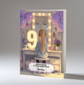 9th Birthday Card Girl, Granddaughter, Daughter, Niece, Blonde Hair A5 Size