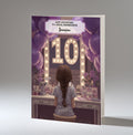 10th Birthday Card Girl, Granddaughter, Daughter, Niece, Brown Hair A5 Size
