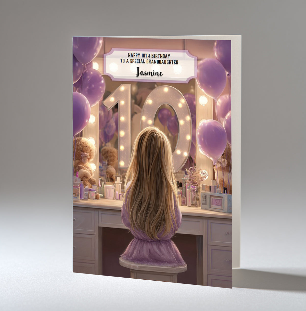 10th Birthday Card For Girls, Daughter, Granddaughter, Niece, Blonde Hair, A5 Size,