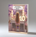 10th Birthday Card Girl, Granddaughter, Daughter, Niece, Blond Hair A5 Size