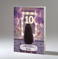 10th Birthday Card For Girls, Granddaughter, Niece, Daughter, Friend, Teenager, Personalised, Dressing Table, Black Hair, A5 in size,