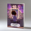 10th Birthday Card For Girls, Daughter, Granddaughter, Niece, Black Hair, A5 Size,