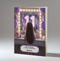 11th Birthday Card For Girls, Granddaughter, Niece, Daughter, Friend, Teenager, Personalised, Dressing Table, Brown Hair, A5 in size,