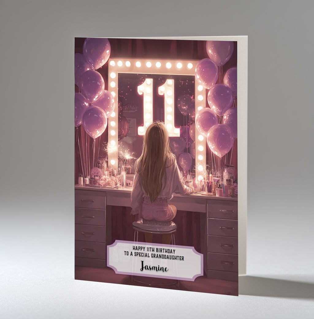 11th Birthday Card For Girls, Daughter, Granddaughter, Niece, Blonde Hair, A5 Size,