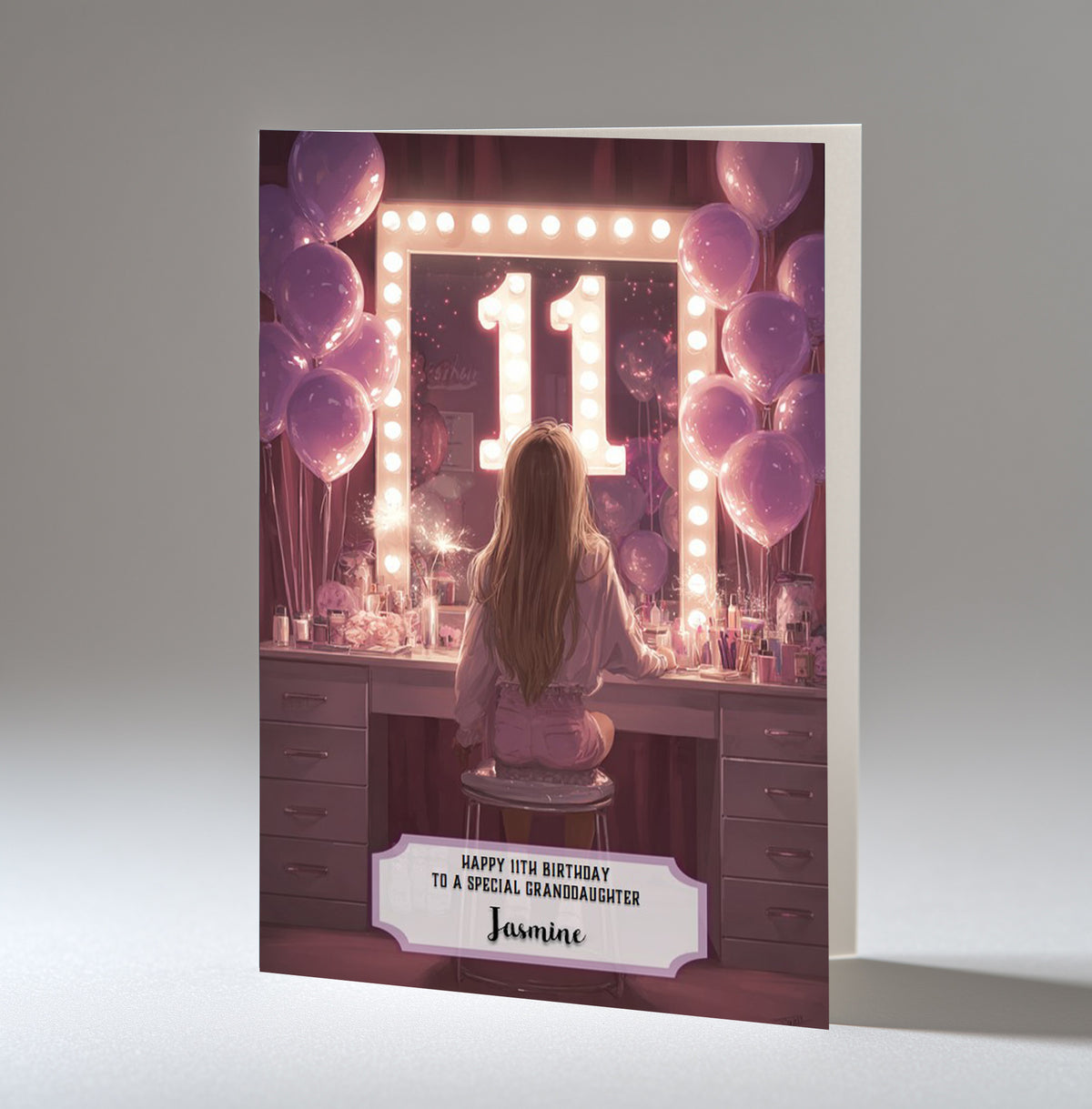 11th Birthday Card For Girls, Daughter, Granddaughter, Niece, Blonde Hair, A5 Size,