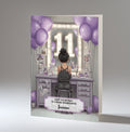 11th Birthday Card For Girls, Daughter, Granddaughter, Niece, Black Hair, A5 Size,