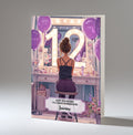 12th Birthday Card For Girls, Daughter, Granddaughter, Niece, Brown Hair, A5 Size,