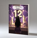 12th Birthday Card For Girls, Granddaughter, Niece, Daughter, Friend, Teenager, Personalised, Dressing Table, Black Hair, A5 in size,