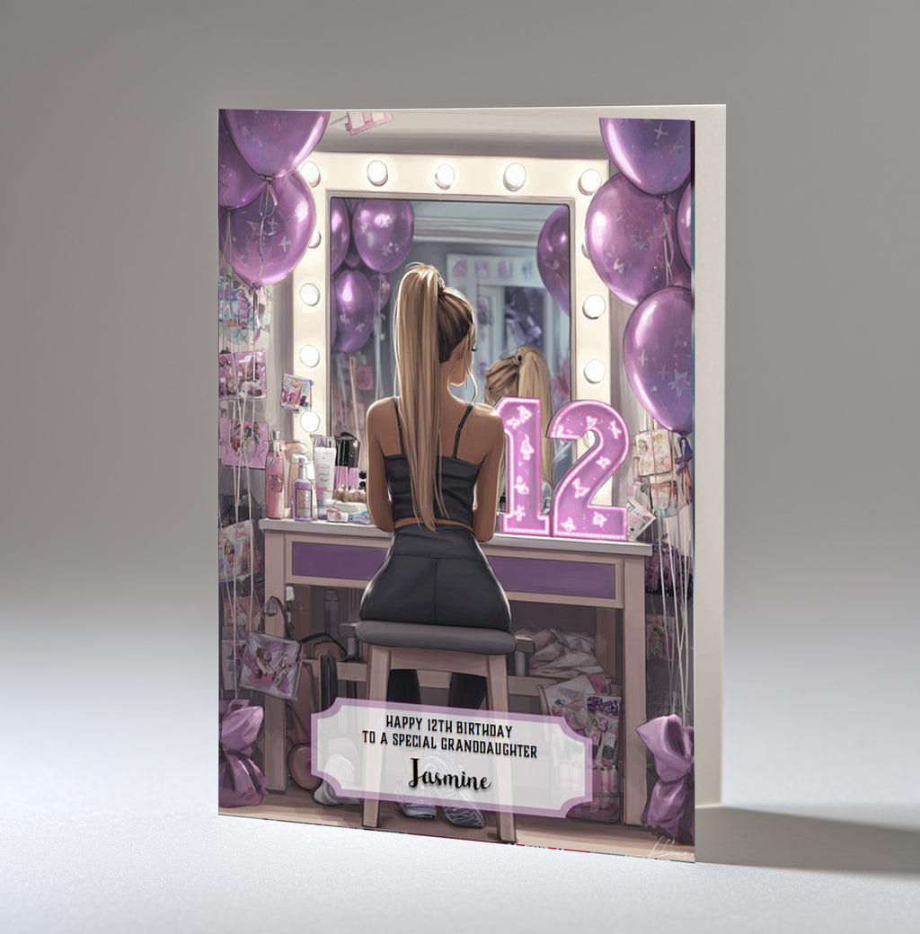 12th Birthday Card For Girls, Daughter, Granddaughter, Niece, Blonde Hair, A5 Size,