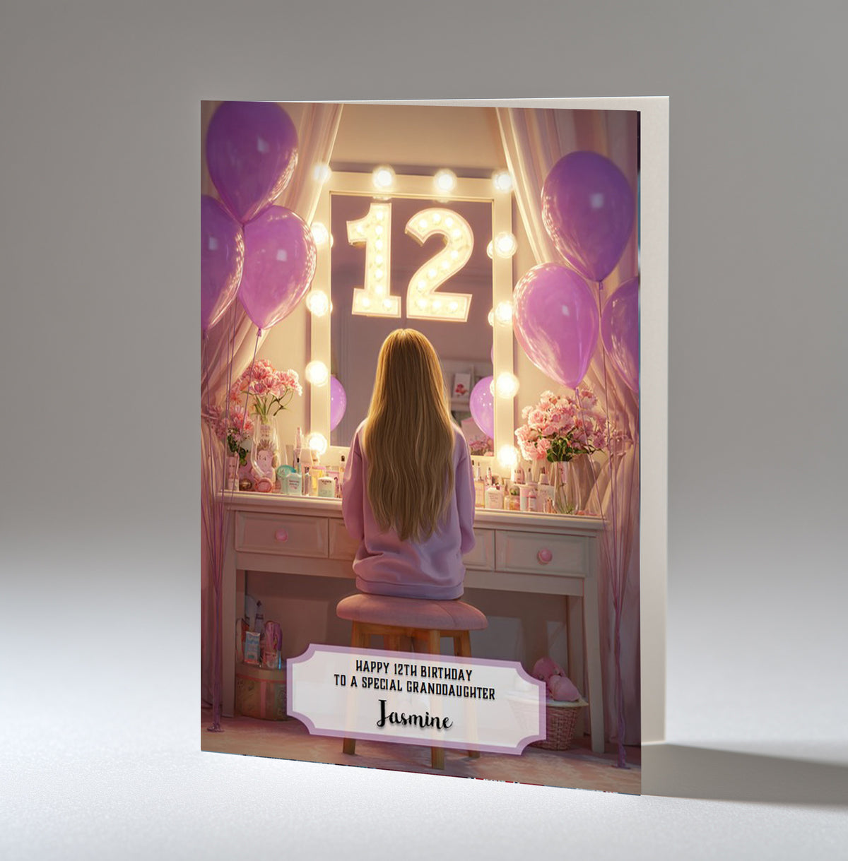 12th Birthday Card For Girls, Daughter, Granddaughter, Niece, Blonde Hair, A5 Size,