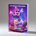 Personalised Christmas Card For Grandson, Granddaughter, Son, Daughter, Nephew, Niece, Brother, Friend, DJ Snowman