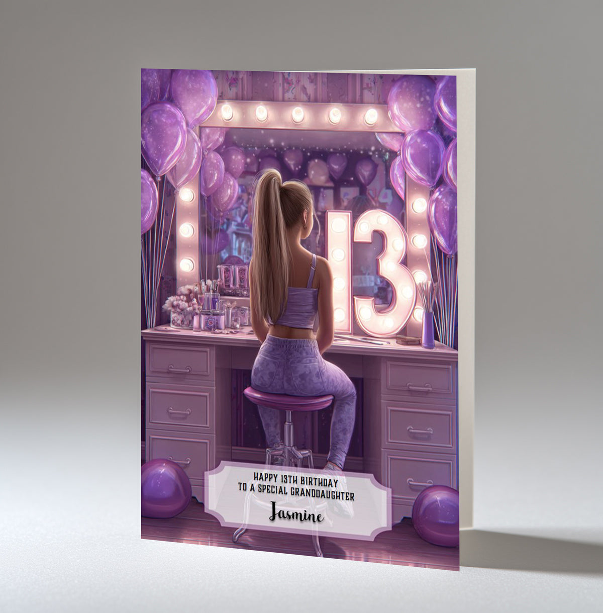 13th Birthday Card For Girls, Daughter, Granddaughter, Niece, Blonde Hair, A5 Size,