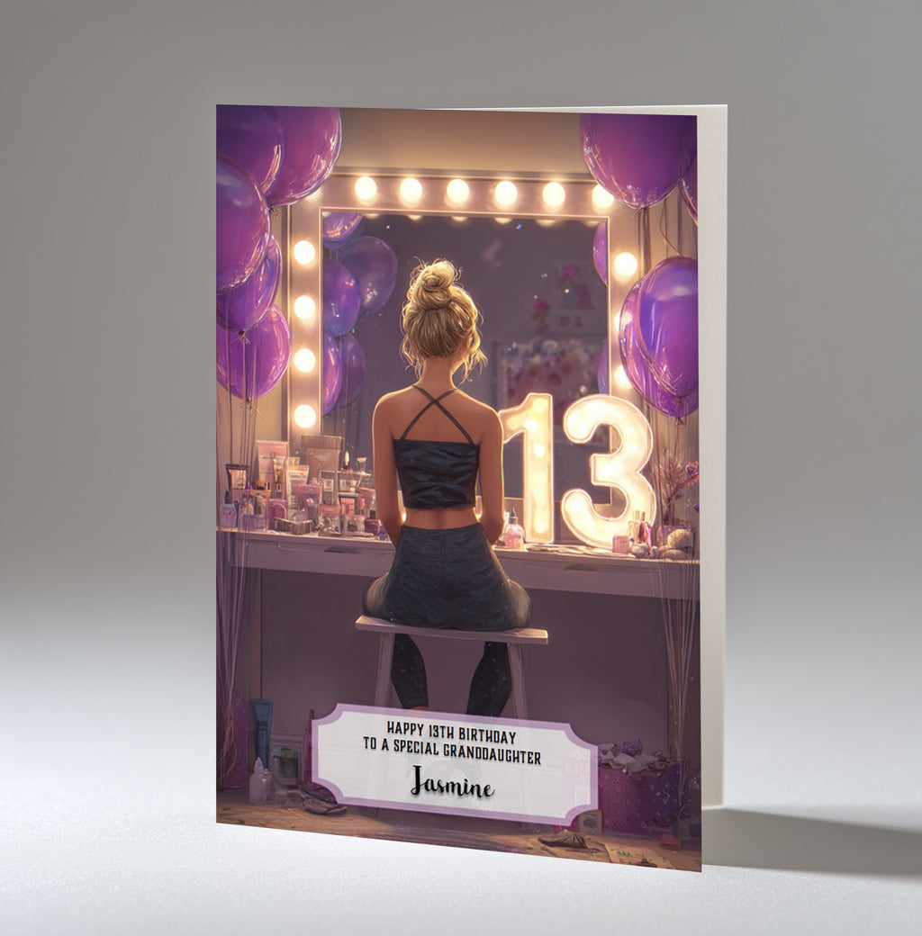 13th Birthday Card For Girls, Daughter, Granddaughter, Niece, Blonde Hair, A5 Size,