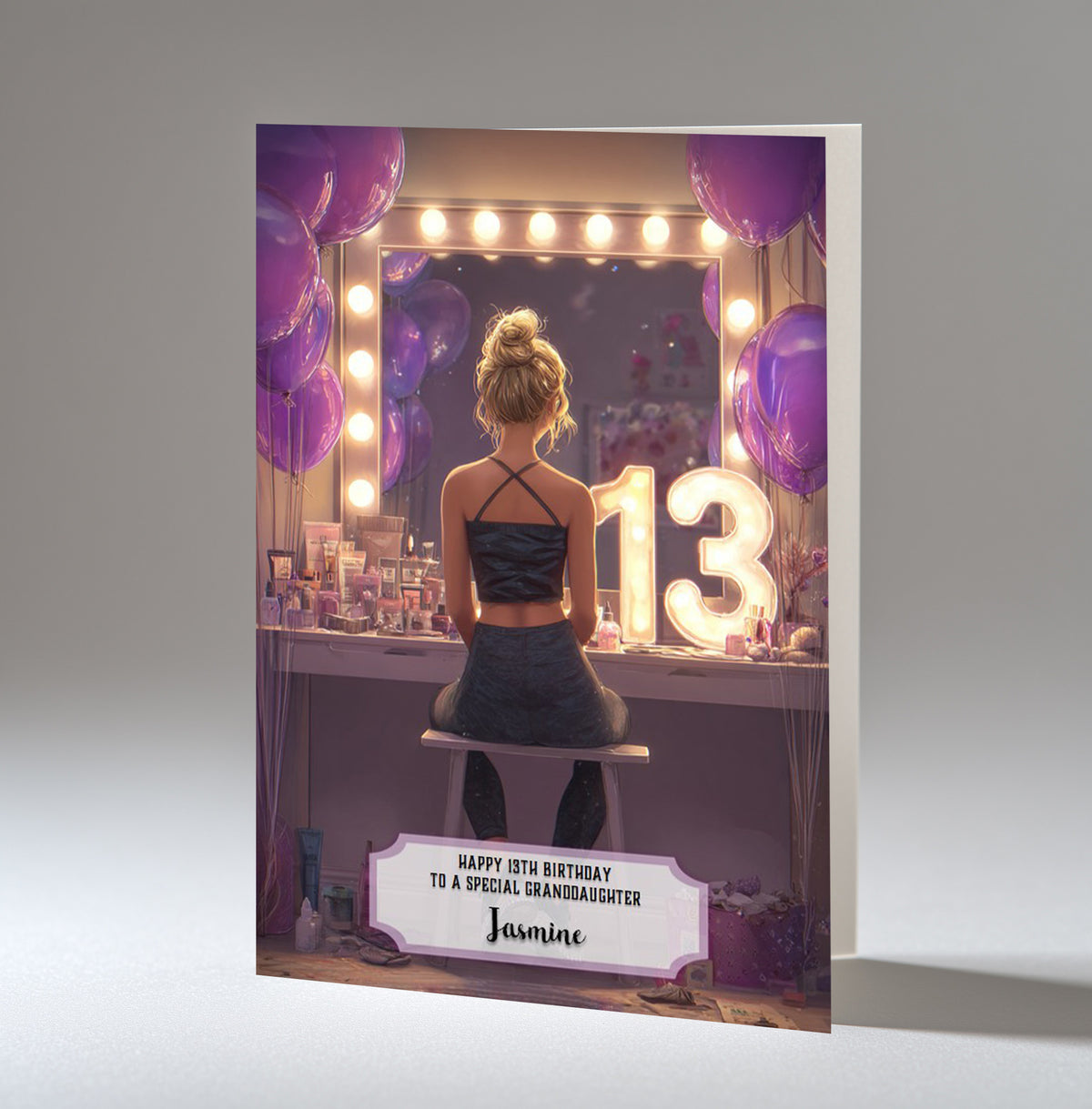 13th Birthday Card For Girls, Daughter, Granddaughter, Niece, Blonde Hair, A5 Size,