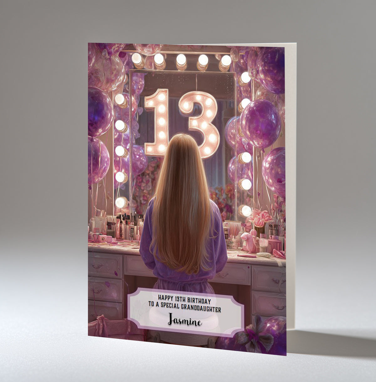 13th Birthday Card Girl, Granddaughter, Daughter Niece, Blonde Hair A5 Size