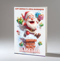 Personalised Christmas Card For Grandson, Granddaughter, Son, Daughter, Nephew, Niece, Brother, Friend, Santa Chimney
