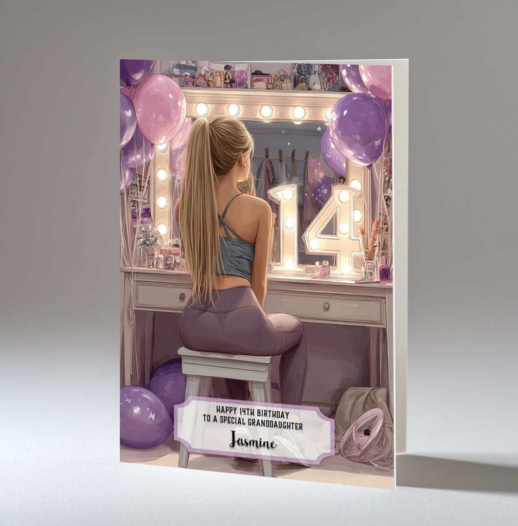 14th Birthday Card For Girls, Daughter, Granddaughter, Niece, Blonde Hair, A5 Size,