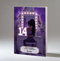 14th Birthday Card For Girls, Granddaughter, Niece, Daughter, Friend, Teenager, Personalised, Dressing Table, Black Hair, A5 in size,
